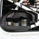 Fluids inside the door, easy to swap.